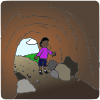 I see a gloomy cave.