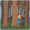 I see a dark forest.