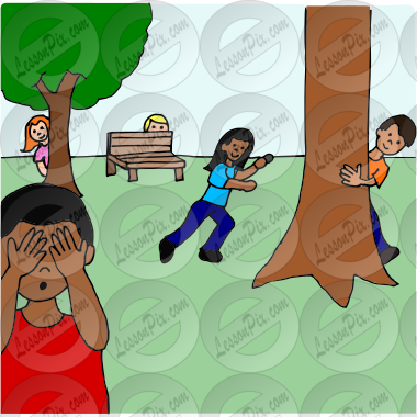 Hide and Seek Picture for Classroom / Therapy Use - Great Hide and Seek  Clipart