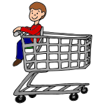 Child in Shopping Cart Picture
