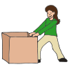 She _____ a box.