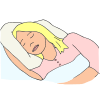 Sleeping in her bed