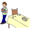 "I clear the table."