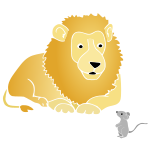Lion and Mouse Stencil