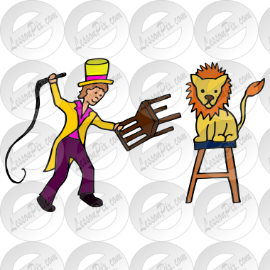 Lion Tamer Picture for Classroom / Therapy Use - Great Lion Tamer Clipart