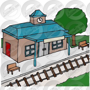 Train Station Picture for Classroom / Therapy Use - Great Train Station  Clipart