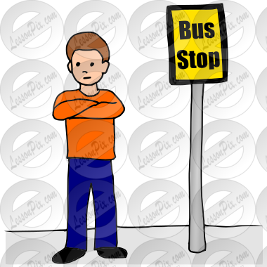 waiting for bus clipart