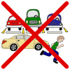 It is not safe to run away in the parking lot.  Picture