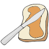 Put peanut butter on 1 slice.