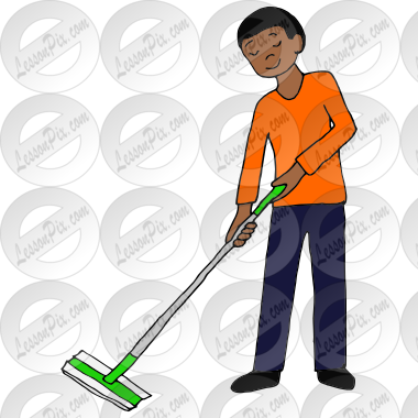 Sweeper Picture for Classroom / Therapy Use - Great Sweeper Clipart