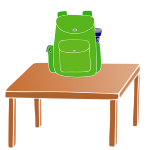 Backpack on Table Stencil