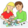 They work a puzzle.