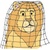 Lion is trapped.