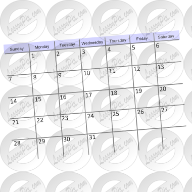 Calendar Stencil for Classroom / Therapy Use - Great Calendar Clipart