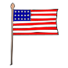 This is the American flag. It is an important symbol of freedom in the United States of America.