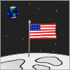 The American flag is even on the moon!