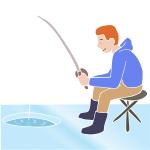 Ice Fishing Stencil