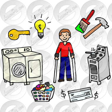 Independent Living Picture for Classroom / Therapy Use - Great Independent Living Clipart