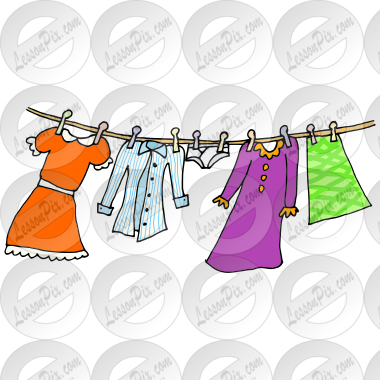 Clothesline Picture for Classroom / Therapy Use - Great Clothesline Clipart
