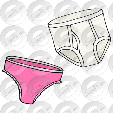Clip Art: Basic Words: Underwear Color Labeled I