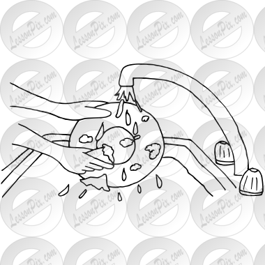 washing dishes clipart black and white