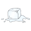 "Here is an ice cube."