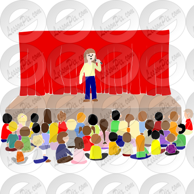 Assembly Stencil for Classroom / Therapy Use - Great Assembly Clipart Elementary School Assembly Clipart