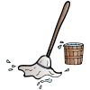 "I mop the floor."