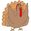 What do we find? A mad turkey! Run!