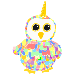 Rainbow Owl Unicorn Stencil