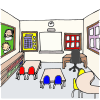 I am safe when I stay in my classroom.  Picture