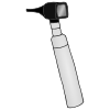 She uses an otoscope to look
