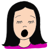 Y is for yawn. Yawn to show me you are tired.