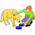 feeding the dog