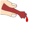 Squeeze food coloring into melted mixture and stir