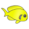 A wiggly yellow fish