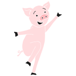 Cheerful Pig Stencil