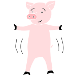 Dancing Pig Stencil