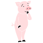 Thinking Pig Stencil