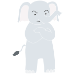 Grumpy Elephant Stencil