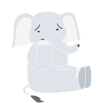 Worried Elephant Stencil