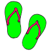 I wear flip flops in the summer.