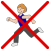 It is not safe to run away from your teacher or friends.  Picture