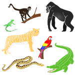 Jungle Animals Stencil