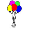 5+balloons+yellow_+purple_+red_+green_+and+blue. Picture