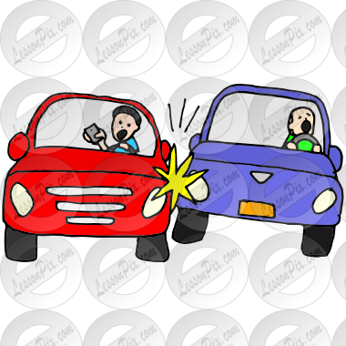 texting car crash clip art