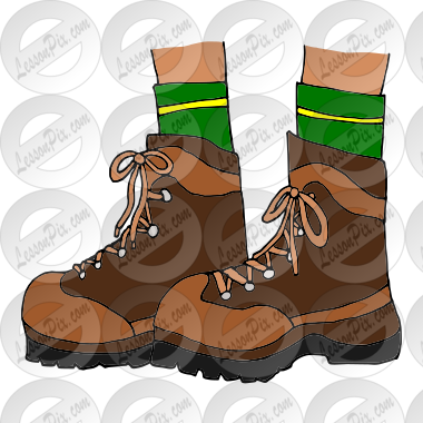 Hiking Boots Picture for Classroom / Therapy Use - Great Hiking Boots  Clipart
