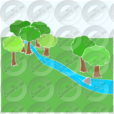 Stream Stencil for Classroom / Therapy Use - Great Stream Clipart