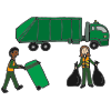 Trash Collectors drive the garage truck through neighborhoods to collect our trash.