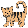 The cat meows.